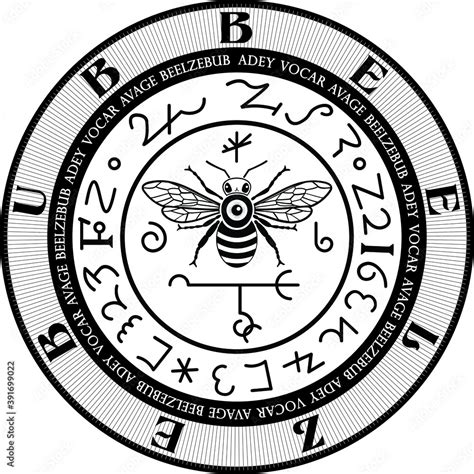 Fototapeta Vector Seal of Beelzebub Goetic Sigil Daemon Spirit from the ...