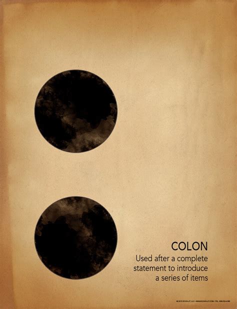 Colon Writing Punctuation and Grammar Art Print. Fine Art - Etsy