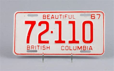 Lot - A collection of vintage BC license plates. (43)