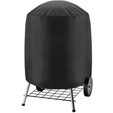 BBQ Grill Cover 210D Grill Cover for Weber Charcoal Kettle, Waterproof Black Smoker Cover Round ...