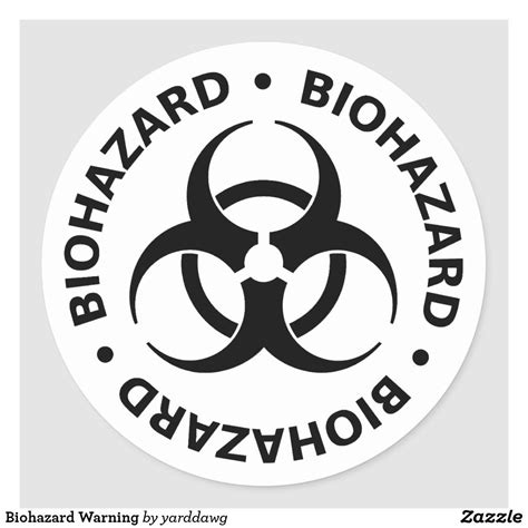 Biohazard Warning Classic Round Sticker | Zazzle.com in 2020 | Biohazard, Biohazard symbol ...