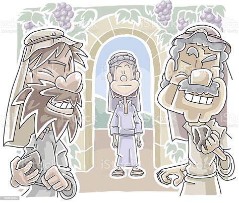 The Parable Of Vineyard Stock Illustration - Download Image Now - Allegory Painting, Cartoon ...