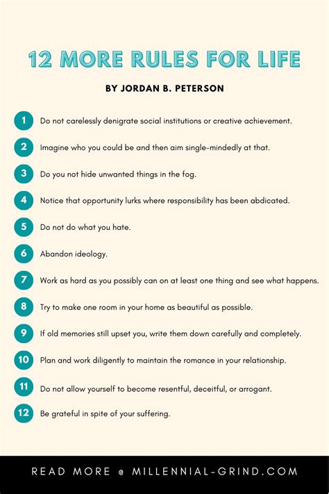 12 More Rules For Life List From Beyond Order by Jordan Peterson | The ...