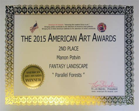 Artist's Ribbons And Certificates | American Art AwardsAmerican Art Awards