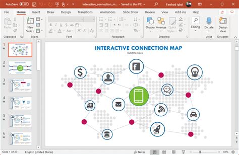 Interactive Connection Map PowerPoint Template