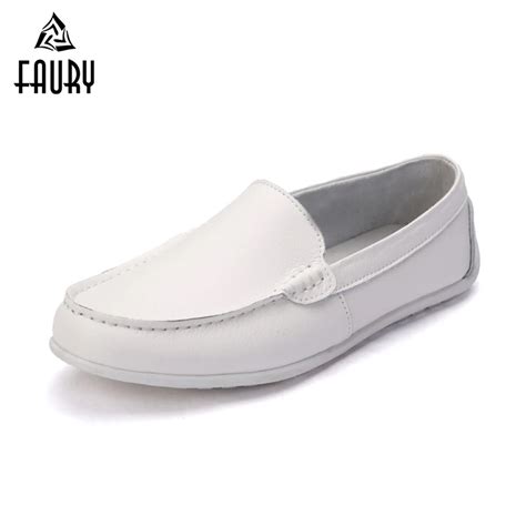 Men's White Black Casual Soft Flat Shoes Anti slip Hospital Doctors ...