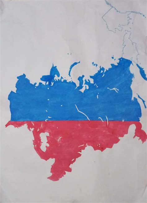 Russia Flag in map Drawing by Umar Nawaz | Saatchi Art