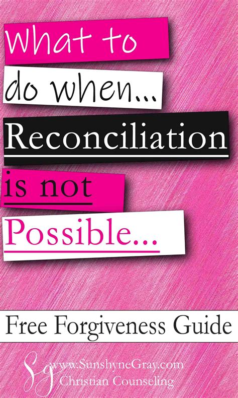 forgiveness and reconciliation - Christian Counseling