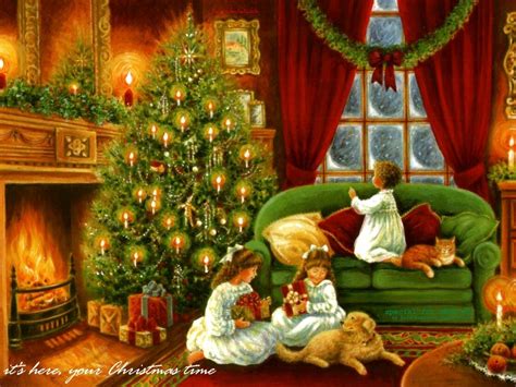 Christmas Wallpaper: Vintage Christmas | Old christmas, Christmas ...