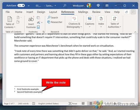 How to Insert a Footnote or Endnote in Microsoft Word - WinBuzzer