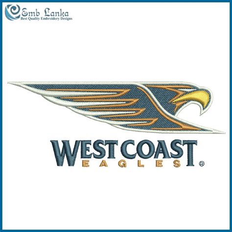 West Coast Eagles Logo Embroidery Design | Emblanka.com