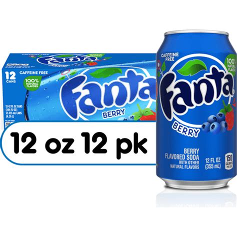 Fanta Berry Fruit Flavored Soda Soft Drink, 12 fl oz, 12 Pack | Soft Drinks | FairPlay Foods