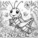 Grasshopper Coloring Page – Color My Pages sketch template
