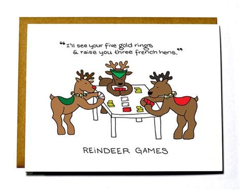 Funny Reindeer Games Christmas Card - Etsy | Christmas card sayings ...