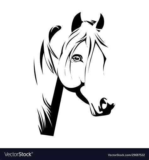 Black and white horse stencil Royalty Free Vector Image