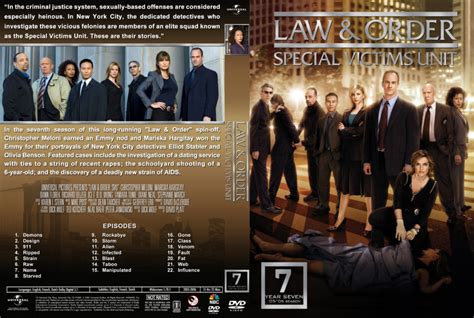 Law & Order: SVU - Season 7 dvd cover 7 labels (2005) R1 Custom