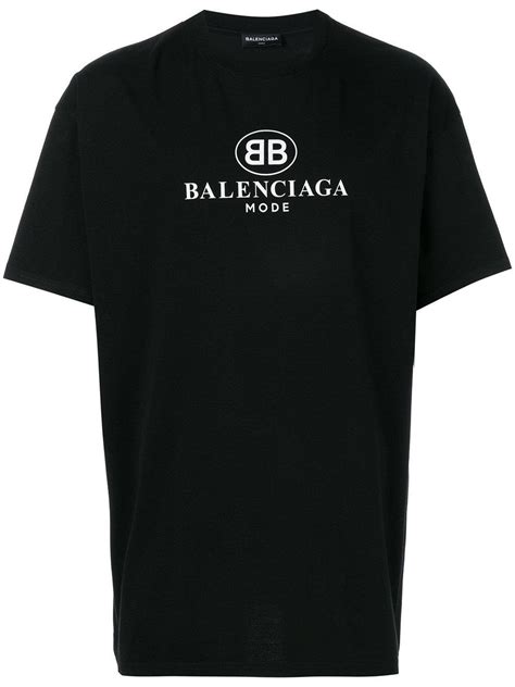 Balenciaga Logo Print Cotton T-shirt in Black for Men - Lyst