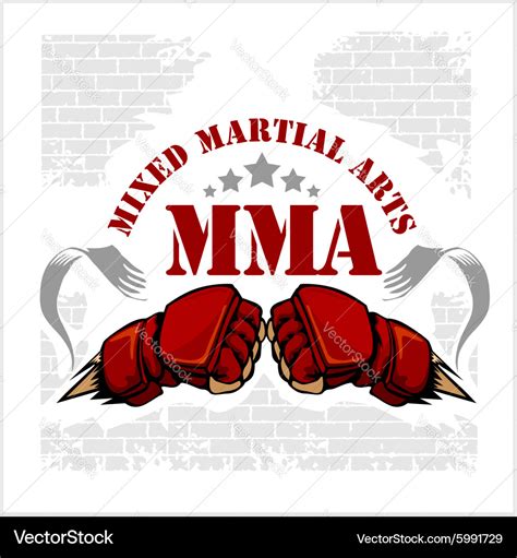 Mma mixed martial arts emblem badges Royalty Free Vector