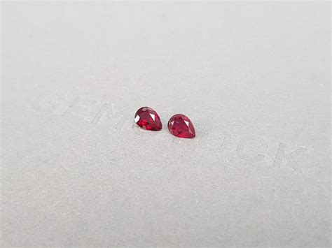 Pair of Pigeon's blood rubies in pear cut 0,71 ct, Madagascar price $500