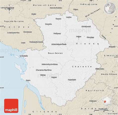 Classic Style Map of Poitou-Charentes