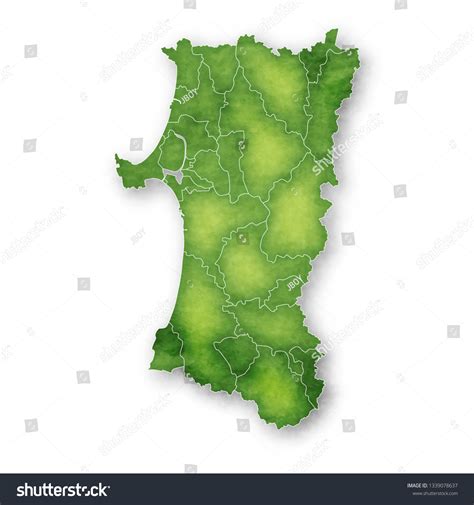 Akita Map Green Icon Stock Illustration 1339078637 | Shutterstock