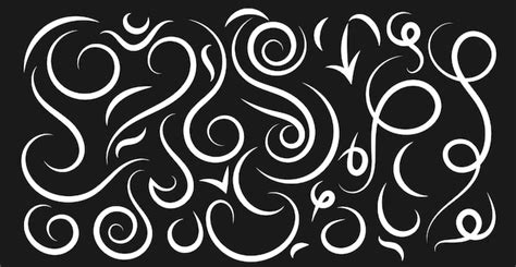 Premium Vector | Curved hand drawn line art decorative vector