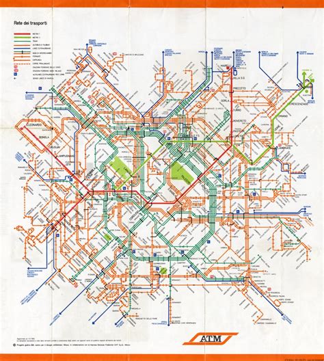 Transit Maps: Submission – Historical Map: Integrated Transit Map of Milan, 1982