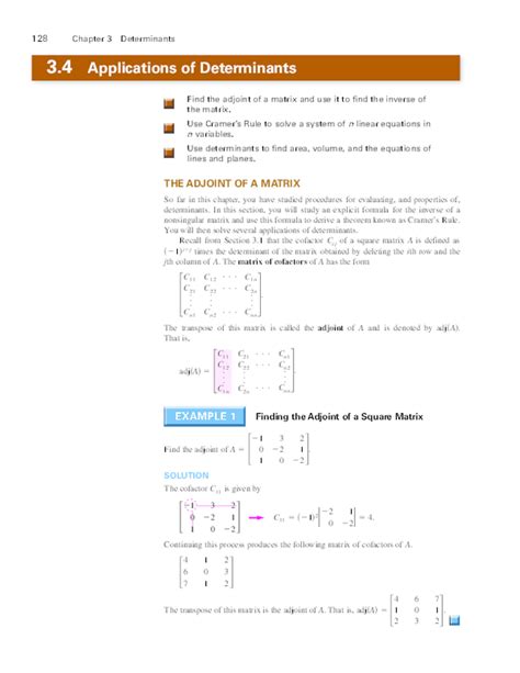 (PDF) 3.4 Applications of Determinants THE ADJOINT OF A MATRIX Finding ...