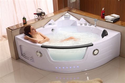 New 2 Person Jetted Whirlpool Massage Hydrotherapy Bathtub Tub Indoor - BLACK