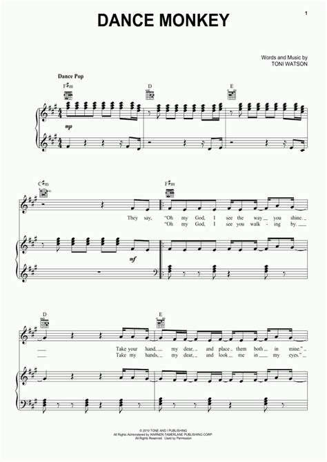 Dance Monkey Piano Sheet Music | OnlinePianist