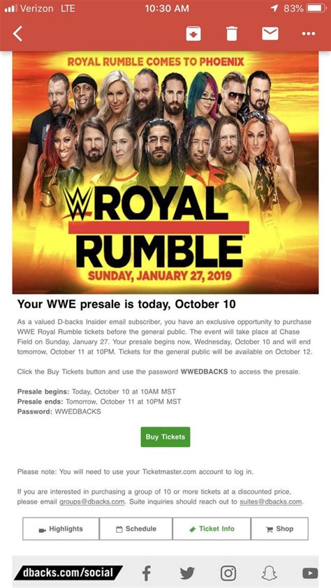 Royal rumble presage tickets : r/SquaredCircle