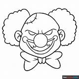 Scary Clown Coloring Page  Easy Drawing Guides sketch template