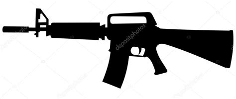 M16 machine gun silhouette Stock Vector Image by ©Yyordanov #63199907