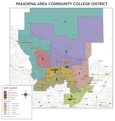 Pasadena Area Community College District Map - Board of Trustees - Pasadena City College