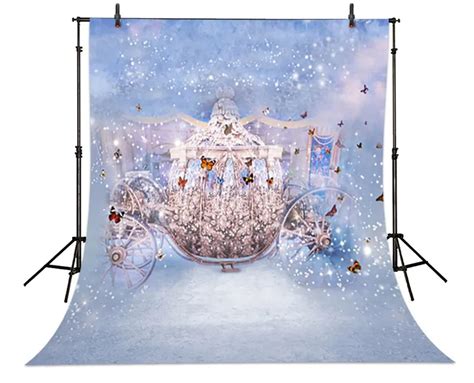 Cinderella Carriage Butterfly backdrop Vinyl cloth High quality High quality Computer printed ...