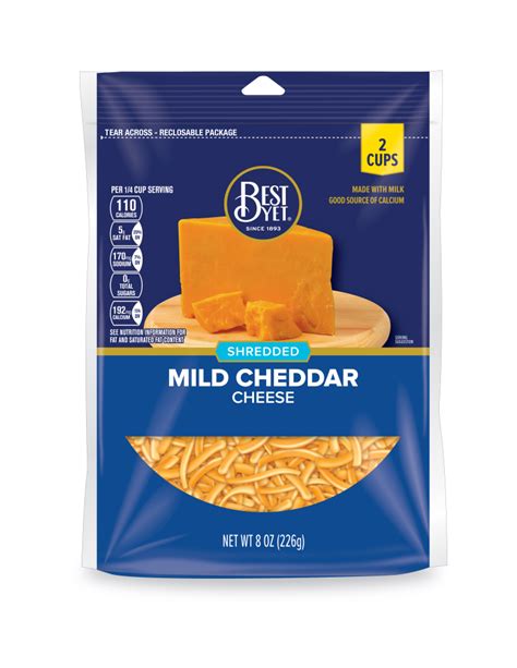 Shredded Mild Cheddar Cheese 8OZ - Best Yet Brand