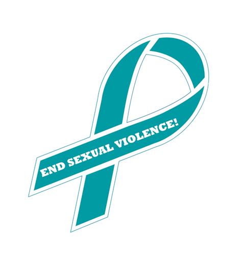 END SEXUAL VIOLENCE! Teal Ribbon Auto Magnet - LifeJackets Productions