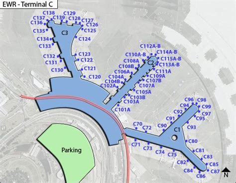 Newark Liberty Airport EWR Terminal C Map