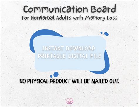 Communication Board for Nonverbal Adults, Dementia, Memory Loss ...