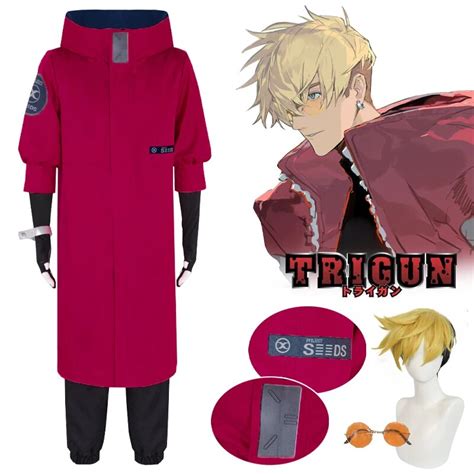 Anime Vash The Stampede Cosplay Trigun Cosplay Costume Vash Wig Red ...