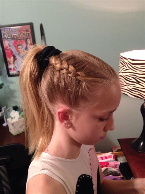 Gymnastics hair, Sports hairstyles, Gymnastics meet hair