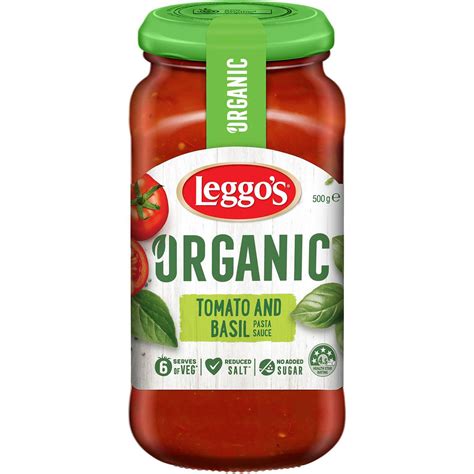 Leggo's Organic Tomato & Basil Pasta Sauce No Added Sugar 500g | Woolworths