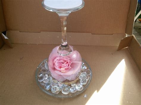 Pink Rose & Crystal candle holder by 23Frog on Etsy