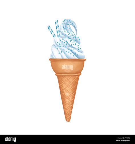 Blue Ice cream cone isolated on white Stock Photo - Alamy