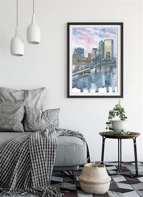 Jacksonville Florida Skyline Art Print City Art Watercolor - Etsy