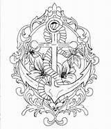 Anchor Tattoo Design Coloring Pages sketch template
