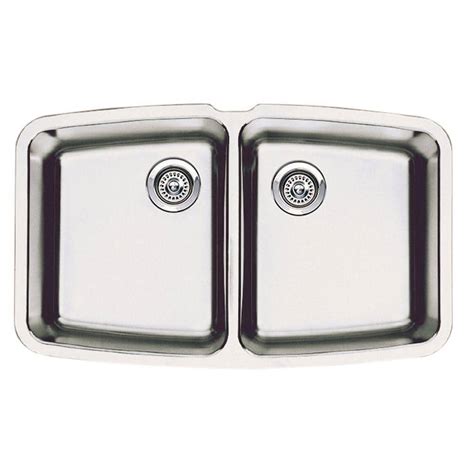 Blanco Performa Undermount Stainless Steel 33 in. Medium Equal Double ...