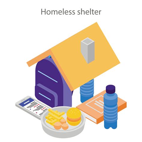 Homeless shelter concept background, isometric style 15382823 Vector ...