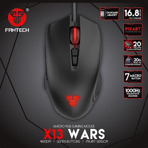 FANTECH X13 Wars Macro RGB Gaming Mouse - FANTECH