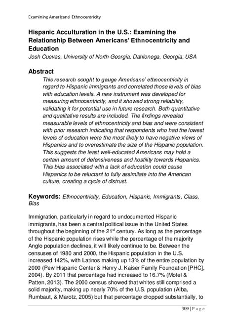 (PDF) Hispanic Acculturation in the U.S.: Examining the Relationship Between Americans ...